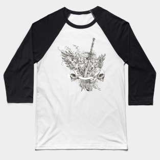 skull with sword Baseball T-Shirt